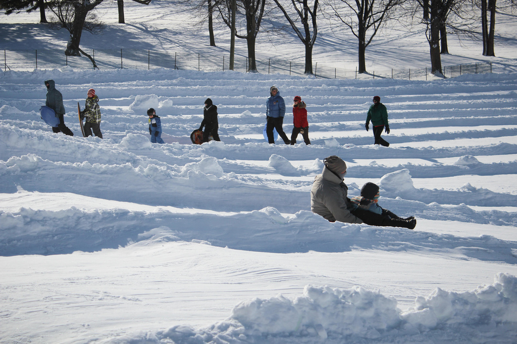 Seance de luge au lac aux castors