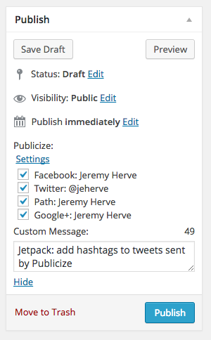 Publicize Options