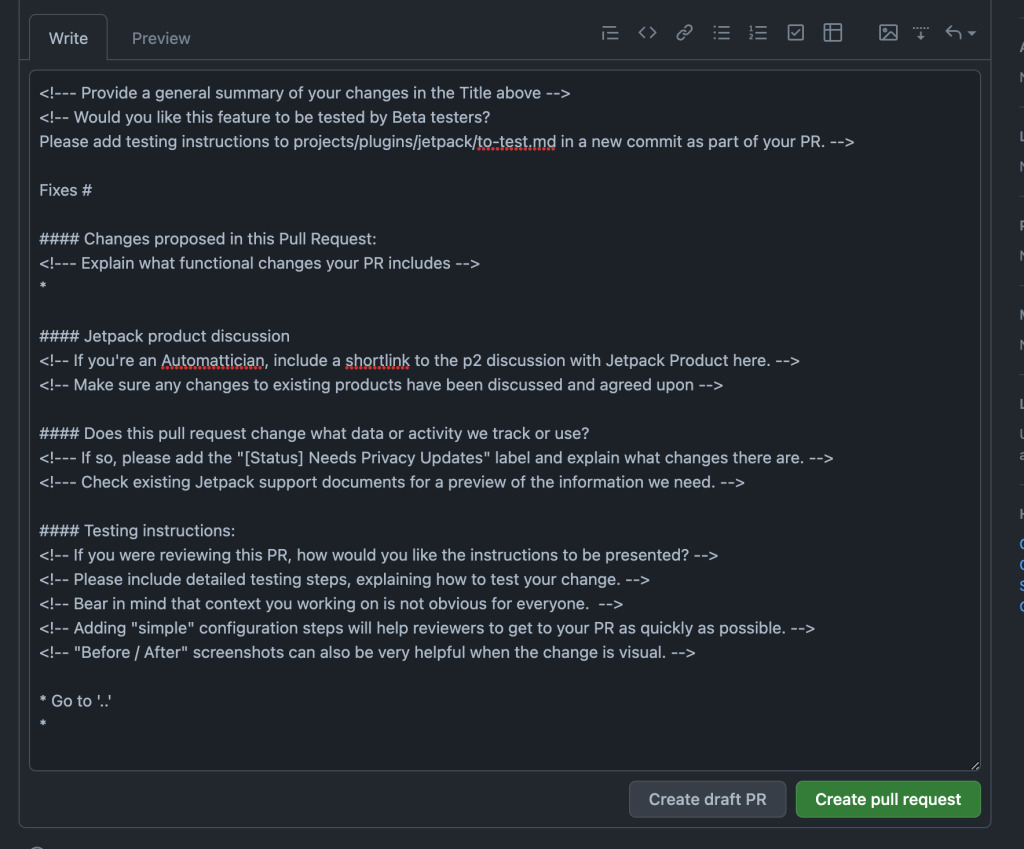 An example of a PR template.