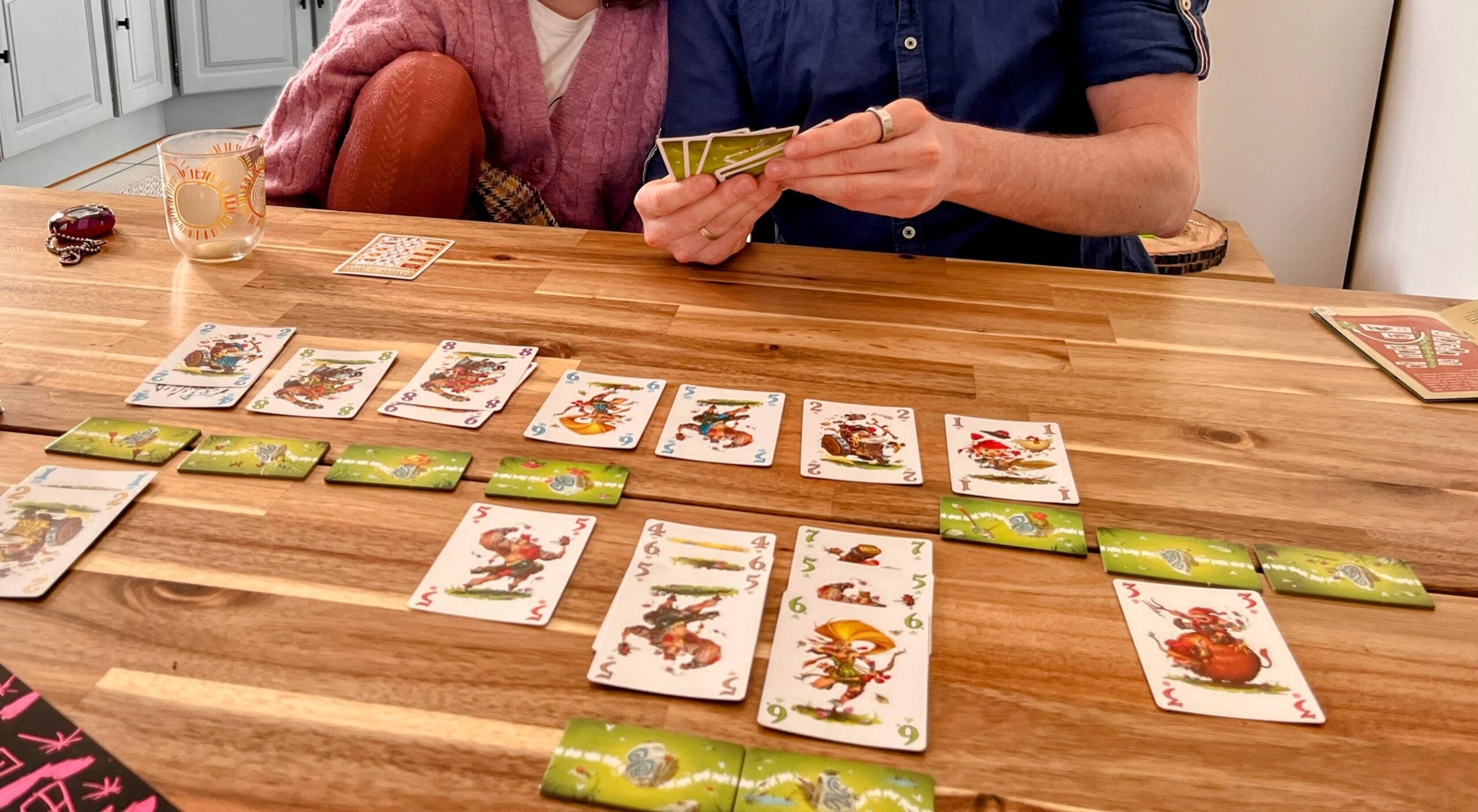 Shot of a table where Schotten Totten being played